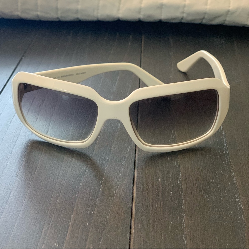 Early 2000s Emilio Pucci Sunglasses- White with purple trim